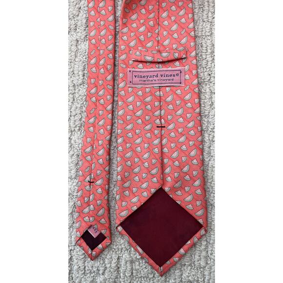Vineyard Vines Pink Watermelon Summer BBQ Silk Tie - Picture 3 of 4
